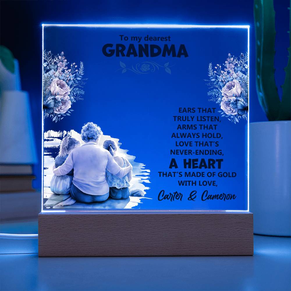 LED acrylic plaque, heartfelt grandma gift