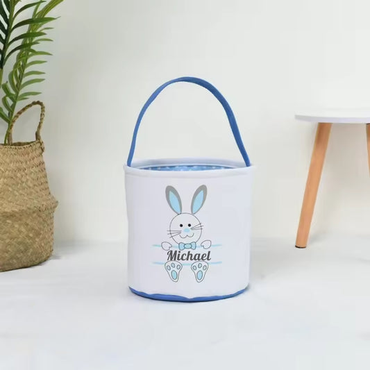 Spacious Easter bunny basket filled with colorful eggs and goodies, perfect for children.