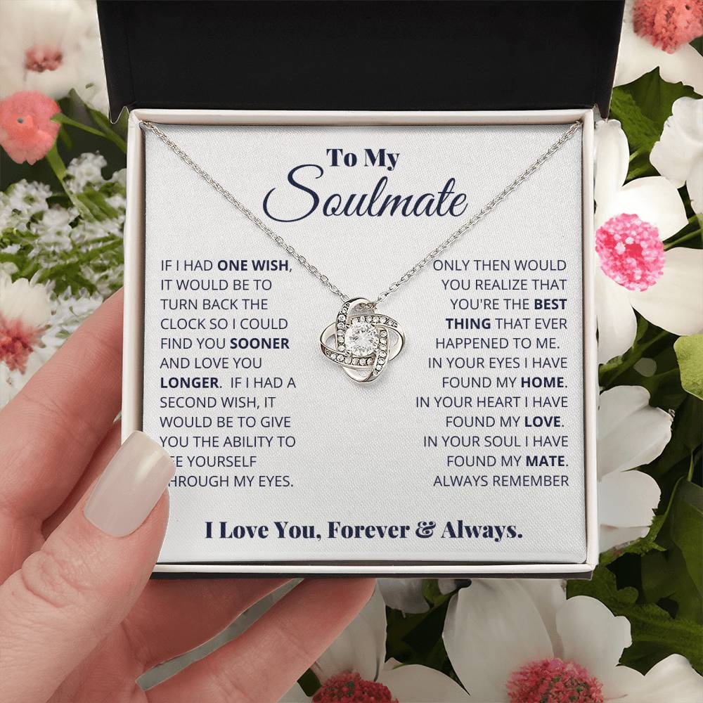 Romantic Gift for Wife – Soulmate Love Message Necklace Forever