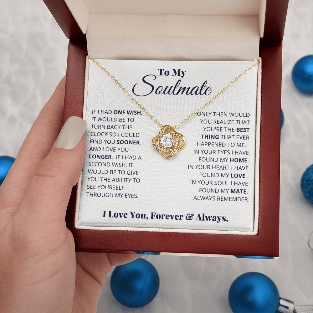 Romantic Gift for Wife – Soulmate Love Message Necklace Forever