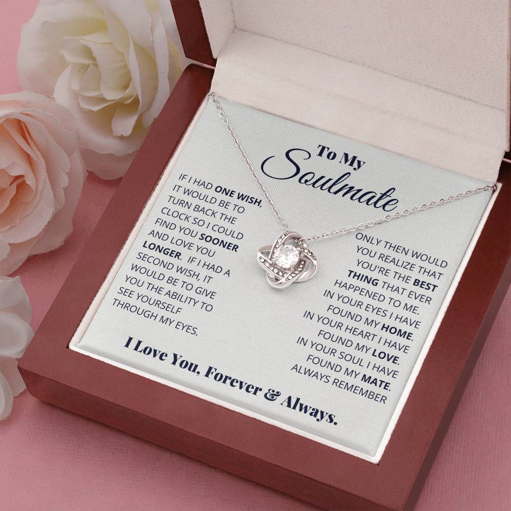 Romantic Gift for Wife – Soulmate Love Message Necklace Forever