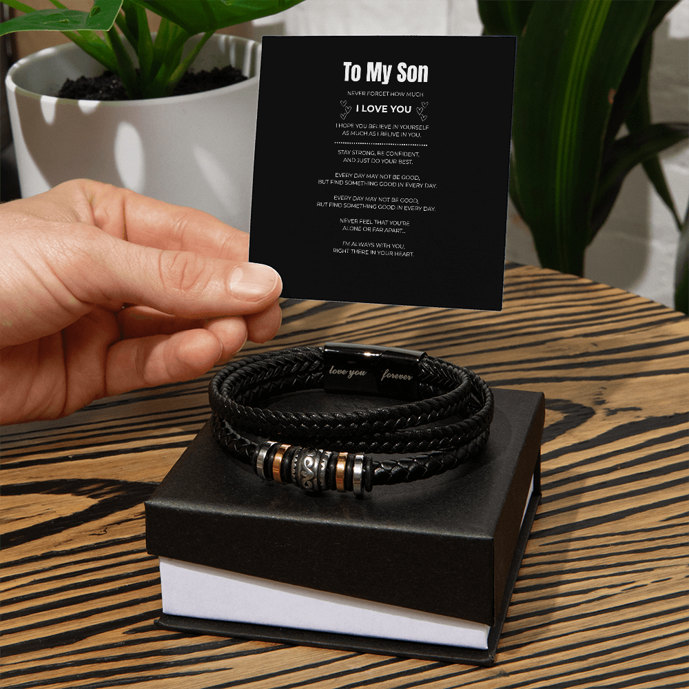 to my son bracelet with message card
gift for teenage son from mom